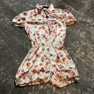 Fiorucci Kids Floral Bodysuit - Cream and Red